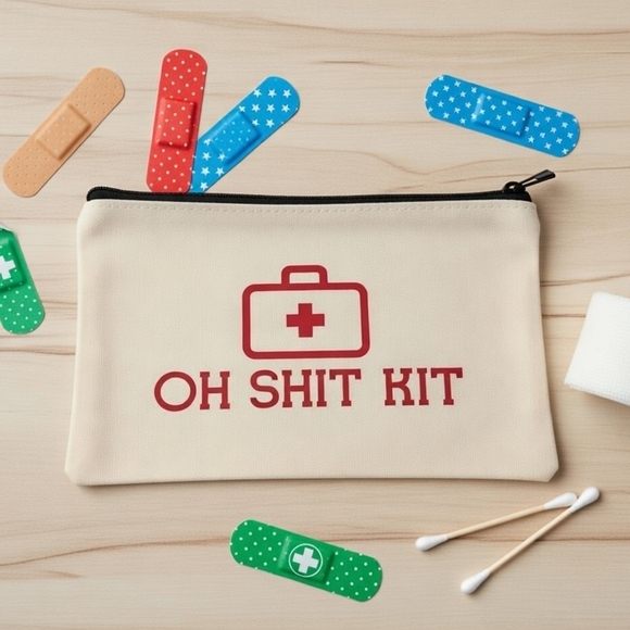 Canvas Pouch! Oh Shit Kit! Hand Crafted - Picture 2 of 3